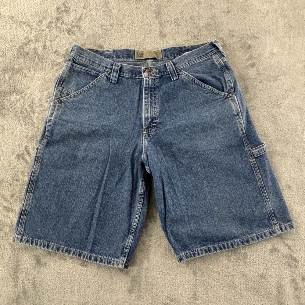 Vintage Lee Dungarees Denim Carpenter Jorts Mens 36 Blue Shorts 2198110 Y2K
